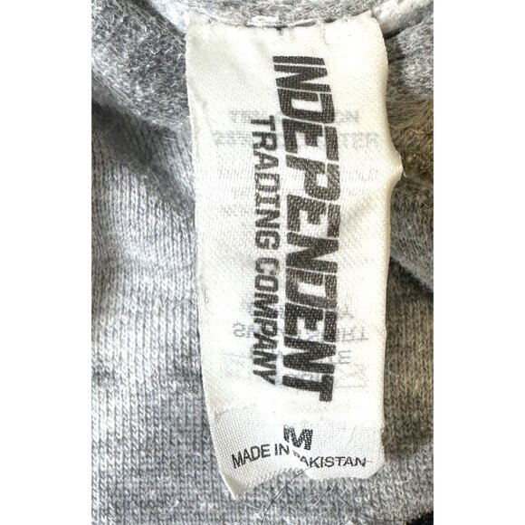 Indep.‎ Trading Co "Public" Gray Hoodie Embroidered Design Kangaroo Pocket Med - Picture 9 of 11